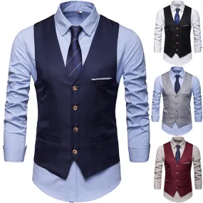 Xituodai Black Red Wine Grey Navy Blue Vests For Men Slim Fit Suit Male Waistcoat Gilet Homme Casual Sleeveless Formal Business 