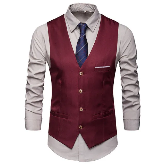 Xituodai Black Red Wine Grey Navy Blue Vests For Men Slim Fit Suit Male Waistcoat Gilet Homme Casual Sleeveless Formal Business 