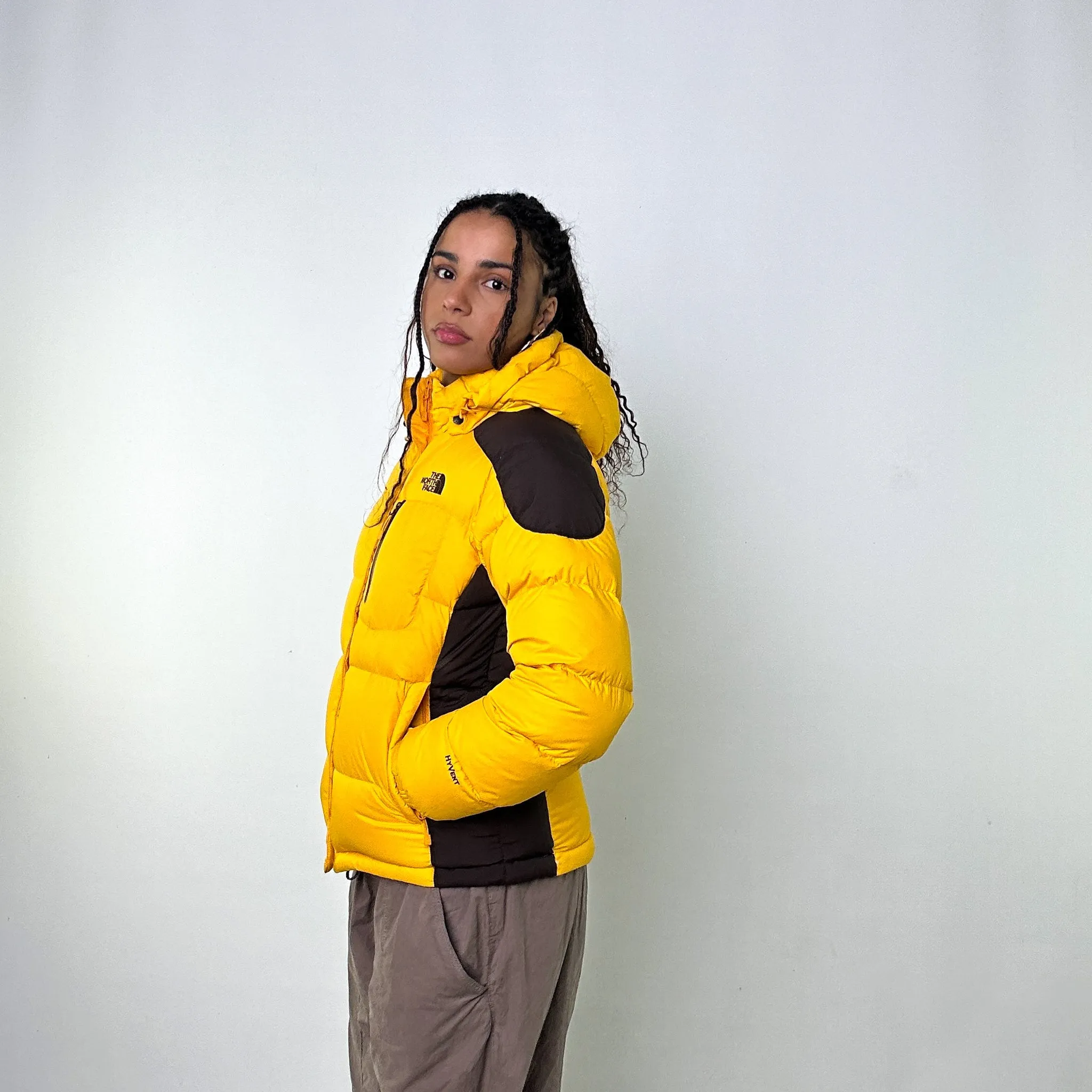 Yellow 90s The North Face 700 Series Puffer Jacket Coat (M)