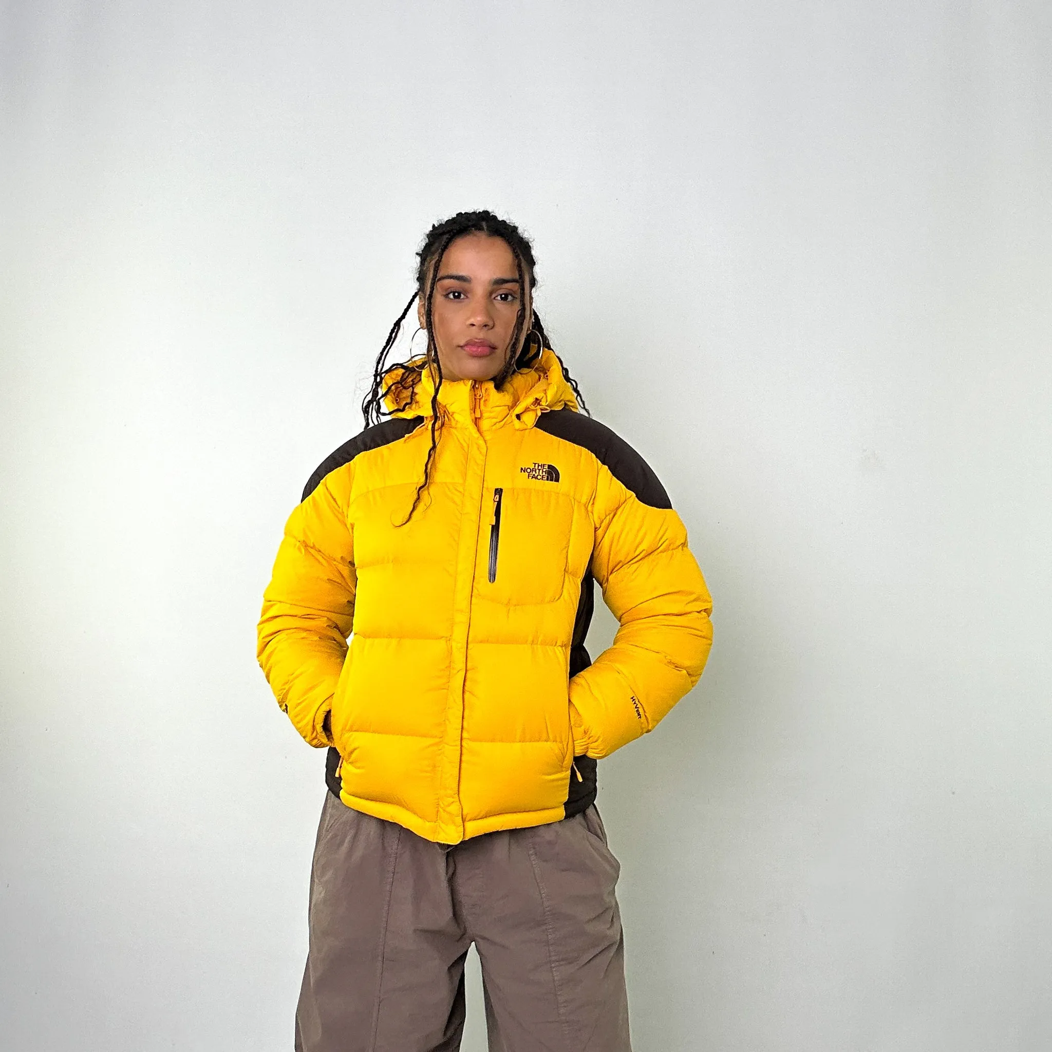 Yellow 90s The North Face 700 Series Puffer Jacket Coat (M)